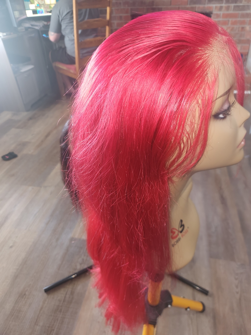 Vibrant Bold Red Women’s Synthetic Wig - Sleek Long Style